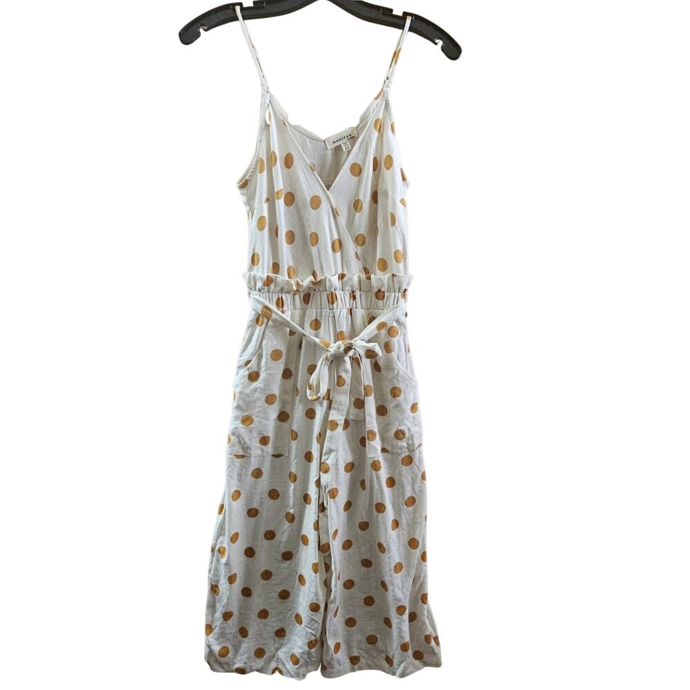 Linen Blend Polka Dot Jumpsuit Size XS